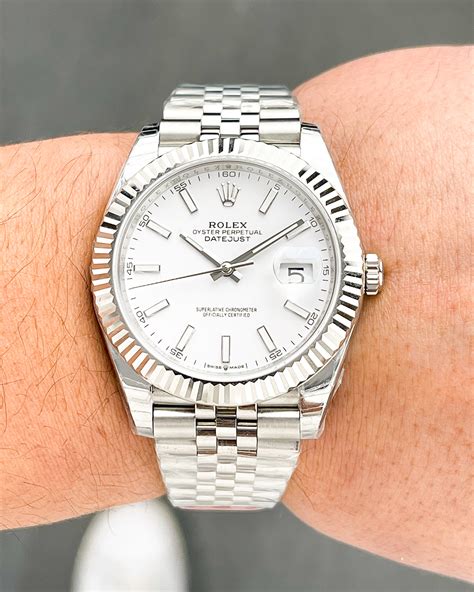 rolex datejust 41 white.